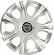Car Wheel Hubcaps Versaco Impulse Silver 14" 3d Metal Logo Lancia 4 Pieces
