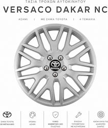 Car Wheel Hubcaps Versaco 14" Dakar Silver Chro...