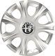 Car Wheel Hubcaps Versaco Impulse Silver 15" 3d Metal Logo Alfa Romeo 4 Pieces