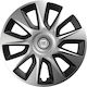 Car Wheel Hubcaps Versaco Stratos Chrome Black 14" 3d Metal Logo Fiat 4 Pieces