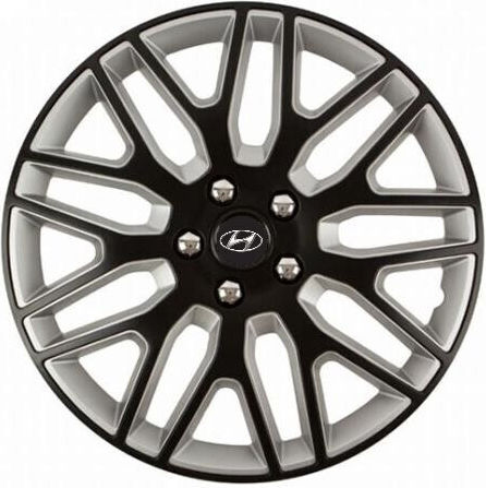 Car Wheel Hubcaps Versaco Dakar Nc Black Silver 14" 3d Metal Logo Hyundai 4 Pieces