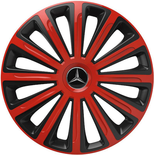 Тасии Трохове Автомобилни Versaco Trend Черно Червено 14" Знак 3d Метален Mercedes 4 Броя