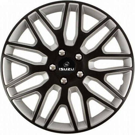 Car Wheel Hubcaps Versaco Dakar Nc Black Silver 14" 3d Metal Logo Isuzu 4 Pieces