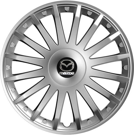 Car Wheel Hubcaps Versaco Crystal Silver 13" 3d Metal Logo Mazda 4 Pieces