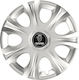 Car Wheel Hubcaps Versaco Impulse Silver 14" 3d Metal Logo Saab 4 Pieces