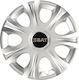 Car Wheel Hubcaps Versaco Impulse Silver 13" 3d Metal Logo Seat 4 Pieces