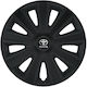 Car Wheel Hubcaps Versaco Aviator Carbon Black 15" 3d Metal Logo Toyota 4 Pieces