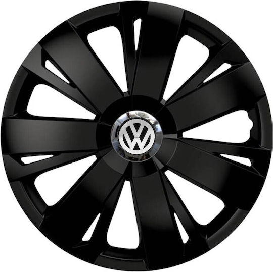 Тасии Трохове Автомобилни Versaco Energy Cbx 14" Черни С 3d Метален Емблема Vw 4 Броя