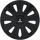 Car Wheel Hubcaps Versaco Aviator Carbon Black 15" 3D Metal Logo Renault 4 Pieces