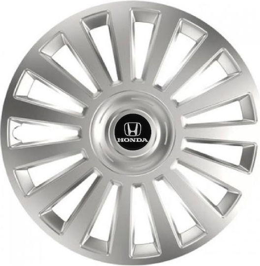 Car Wheel Hubcaps Versaco Luxury Silver 16" 3d Metal Logo Honda 4 Pieces