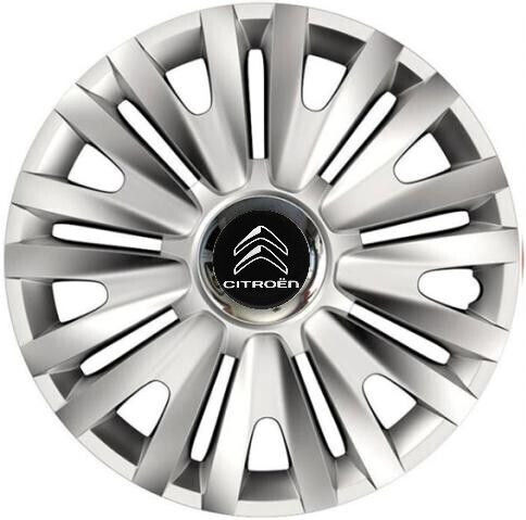 Car Wheel Hubcaps Versaco Royal Rc 14" 3d Metal Logo Citroen 4 Pieces