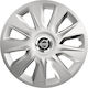Car Wheel Hubcaps Versaco Stratos 15" Silver Chrome Rings 3D Metal Logo Volvo 4 Pieces