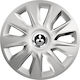 Car Wheel Hubcaps Versaco Stratos 15" Silver Chrome Rings 3d Metal Logo Mitsubishi 4 Pieces