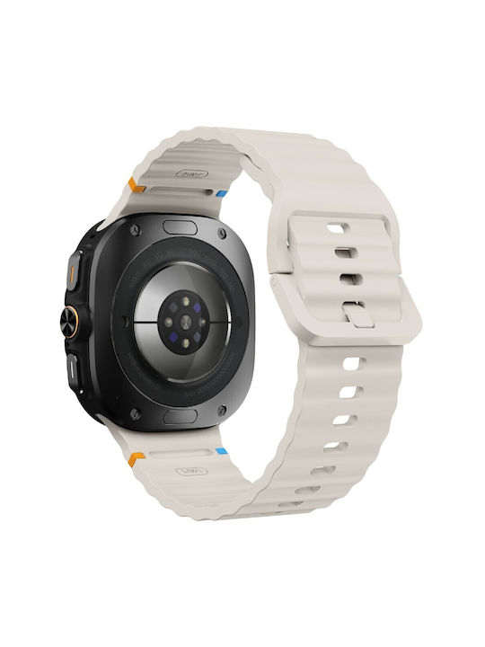 Samsung Galaxy Watch Ultra 2025 47mm Kalebol Λουράκι Σιλικόνης Κυματιστό Σχέδιο Beige Samsung Galaxy Watch Ultra 2025 47mm Kalebol Λουράκι Σιλικόνης Κυματιστό Σχέδιο Beige