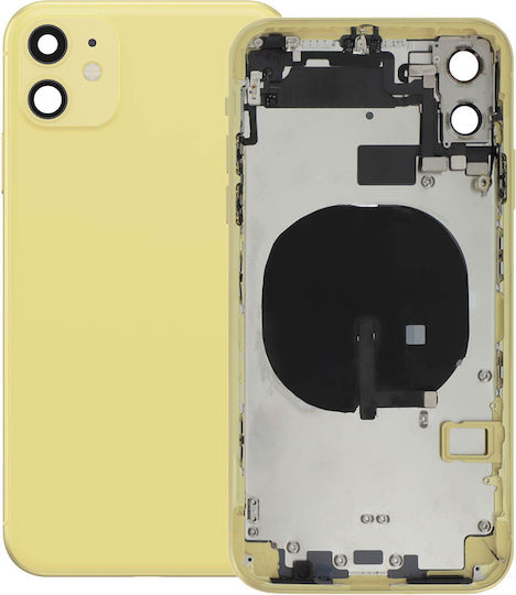Clappio Komplettes Chassis iPhone 11 Rückglas Integrierte Induktionsspule Gelb
