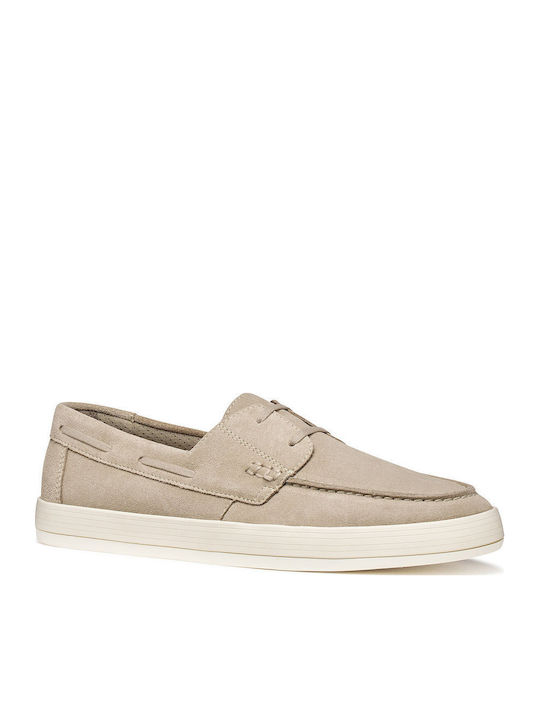 Geox Suede Men's Moccasins in Beige Colour