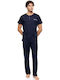 Ulisse Summer Men's Pyjama Yacht Blue Light Grey