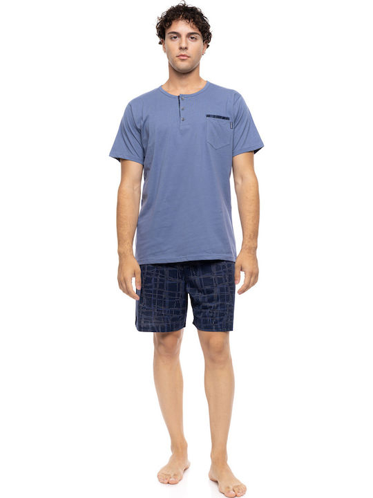 Ulisse Sommer Herrenpyjama Cosmos Blau