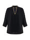 Women's Asymmetric Blouse Diana Black