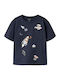 Kinderoberteile Kurzärmeliges Dunkelblau T-Shirt