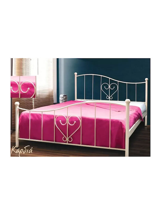 Pat Single Metalic Ruginit Pentru Saltea 100x200cm
