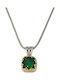 Byzantinisches Halskette mit Talisman aus Vergoldetem Silber mit Zirkon Grün