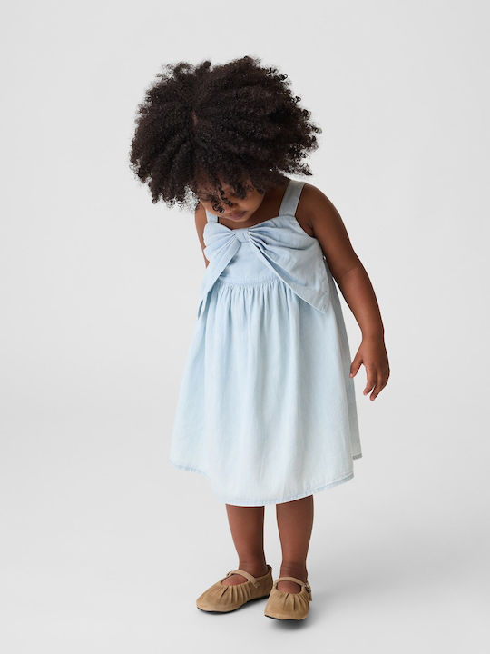 Mädchenkleid Ärmelloses Denim Mittelwaschen