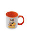Funny Animals Orange Tasse Mit Griffel Innen