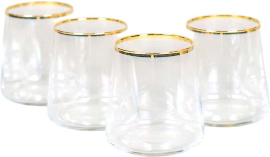 Hermia Set of Water / Cocktail Glasses Glass White 420ml 4 Pieces