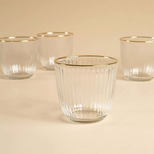 Hermia Set of Water Glasses Glass White 290ml 4 Pieces