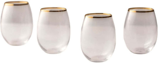Hermia Set Pahare Pentru Apă / Cocktail Din Sticlă Albe 350ml 4 Bucăți