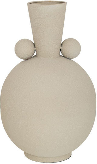 Cream Metallic Round Vase 24x24x38.5cm
