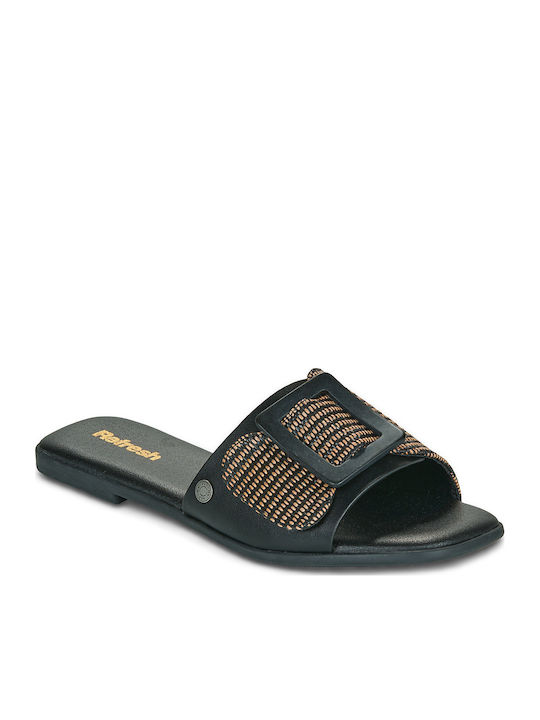Refresh Women's Black Flat Sandals