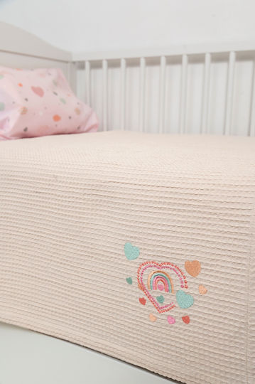 Viokarpet Waffle Pink Baby Blanket 110x140cm