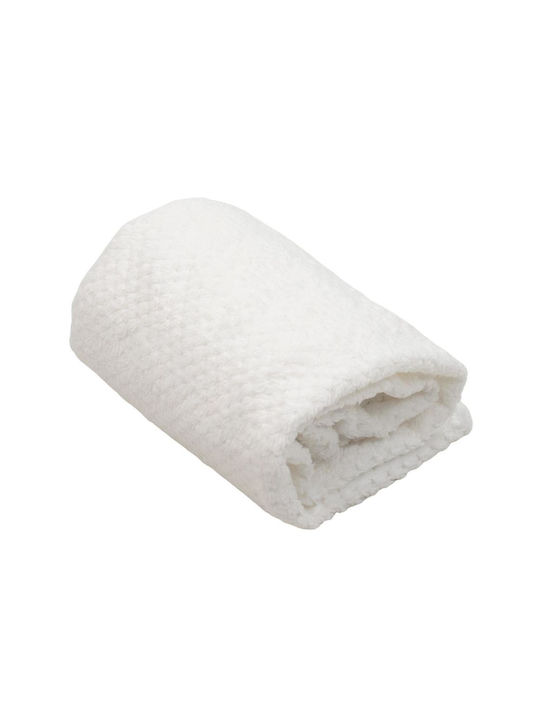 Kamtex Baby Κουβέρτα Αγκαλιάς & Λίκνου Fleece Λευκή 86x96εκ.