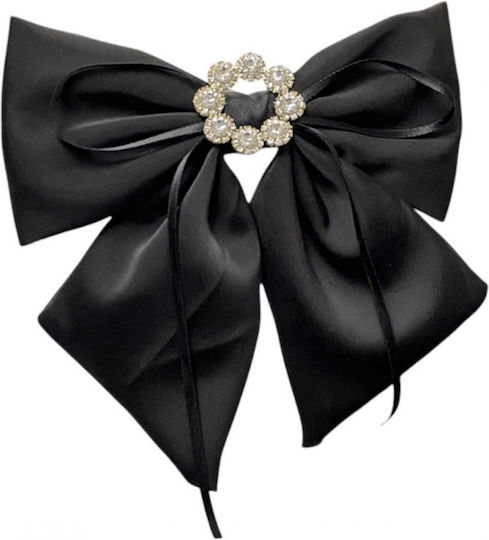 Ecarla Hair Clip Bow Rhinestones Black Xl Sp441cz