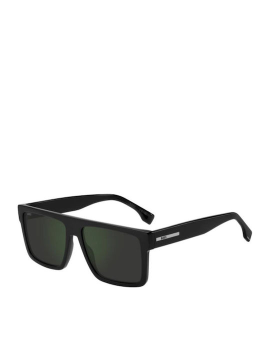 Boss Unisex Sunglasses With Black Horn-Rimmed Frame And Black Lens Boss 1895/S 807/I8
