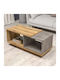 Zentrales Kaffeetisch Aus Holz Natürliche & Grau Marmor M100xL45xH42cm