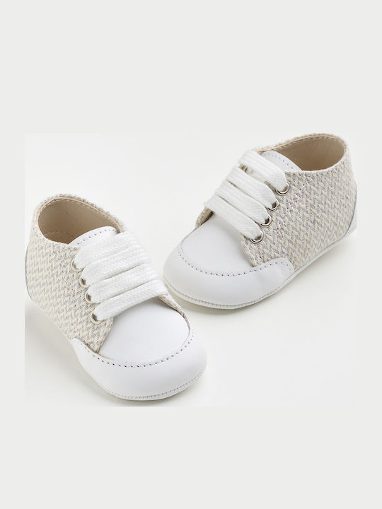 Ever Kid Βαπτιστικά Δερμάτινα Sneakers Αγκαλιάς Λευκά
