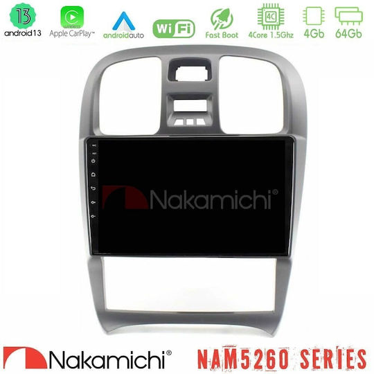 Nakamichi Nam5260 Series 4-ядрен Android 13 4+64GB Hyundai Sonata 2001-2005 Навигация Мултимедиен Таблет 9" CarPlay + и Android Auto