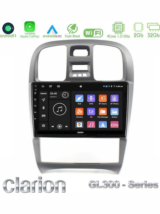 Clarion Gl300 Seria 4core Android11 2+32gb Hyundai Sonata 2001-2005 Navigație Multimedia Tabletă 9" Apple CarPlay și Android Auto