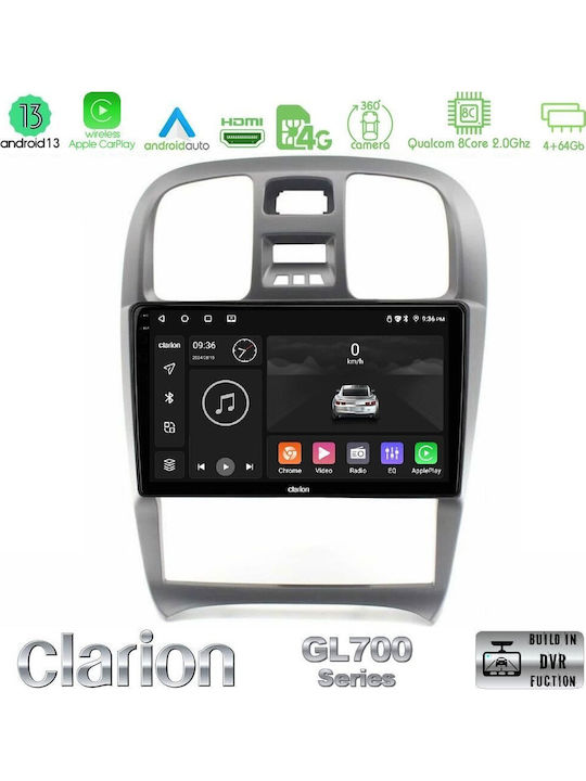 Clarion Gl700 Series 8core Android13 4+64gb Hyundai Sonata 2001-2005 Navigation Multimedia Tablet 9" Carplay + & Android Auto