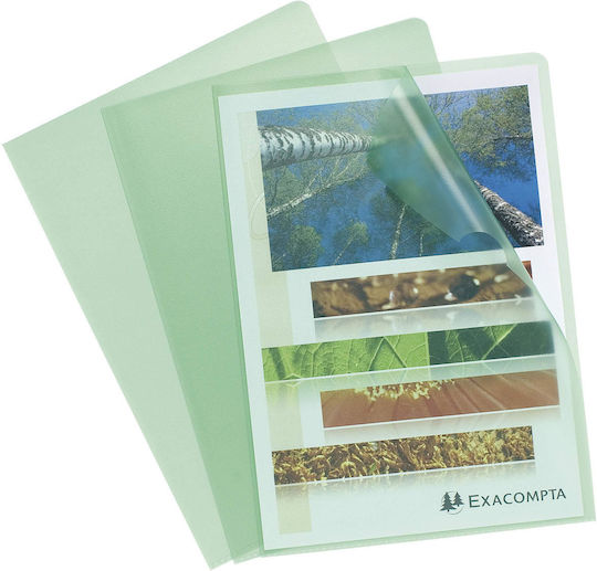 Exacompta 58523e 100 Bucăți Folii Document Din Pp Plastic A4 Transparent Texturat Verde Deschis Sus Suport Plastic Clar Dosar Organizare Mobilă Birou