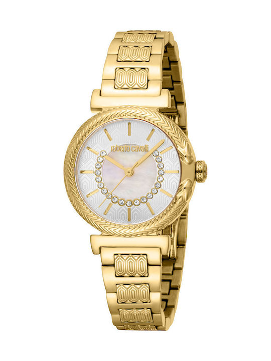 Roberto Cavalli Womens Watch Battery with Gold Metal Bracelet