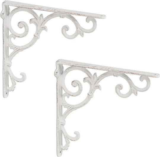 Relaxdays Suport Pentru Raft Din Metal Alb 245x245mm 2 Bucăți 10032098_49