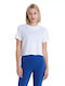 Damen Sport Crop T-Shirt Weiß 261.EW33.208