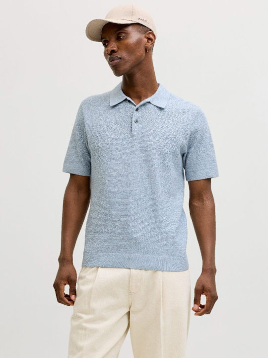 Jack & Jones Polo Μπλούζα Κοντομάνικη Γαλαζιο