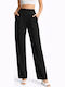 Women's Fabric Trousers in Regular Fit Black SB-41047-26TR-BLACK