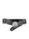Wide Elastic Women's Black Belt 3082-Black/Silver