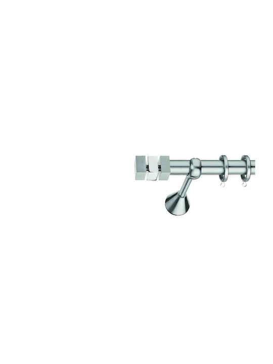Enis by Domus Metallic Curtain Pole Cleopatra Double with Rail 160cm Silver
